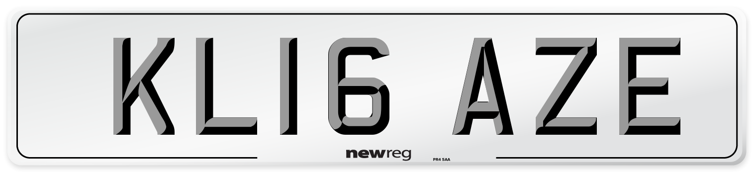 KL16 AZE Number Plate from New Reg